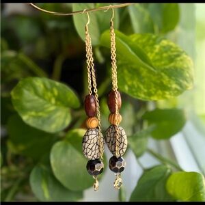 Handmade Boho Beaded Dangling Earrings